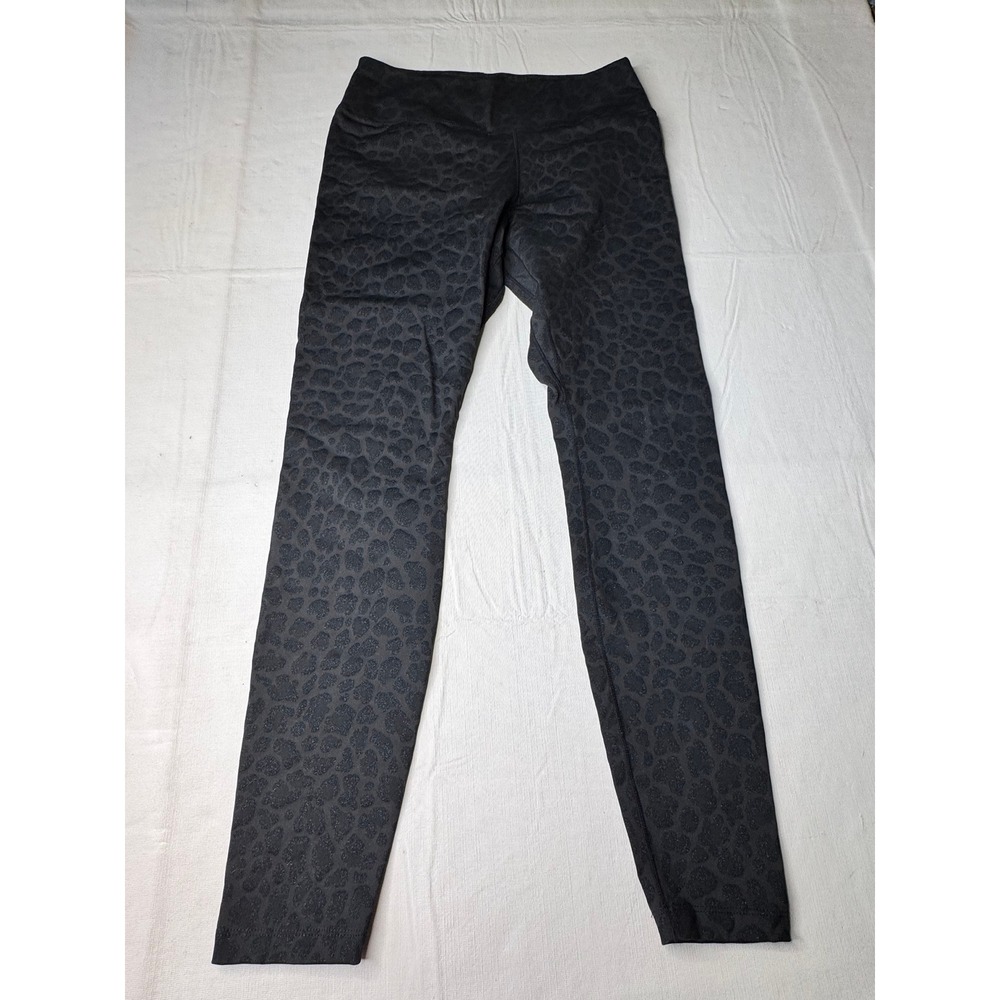 Nike One Glitter Leopard Print Leggings Black High Rise Tights Womens M